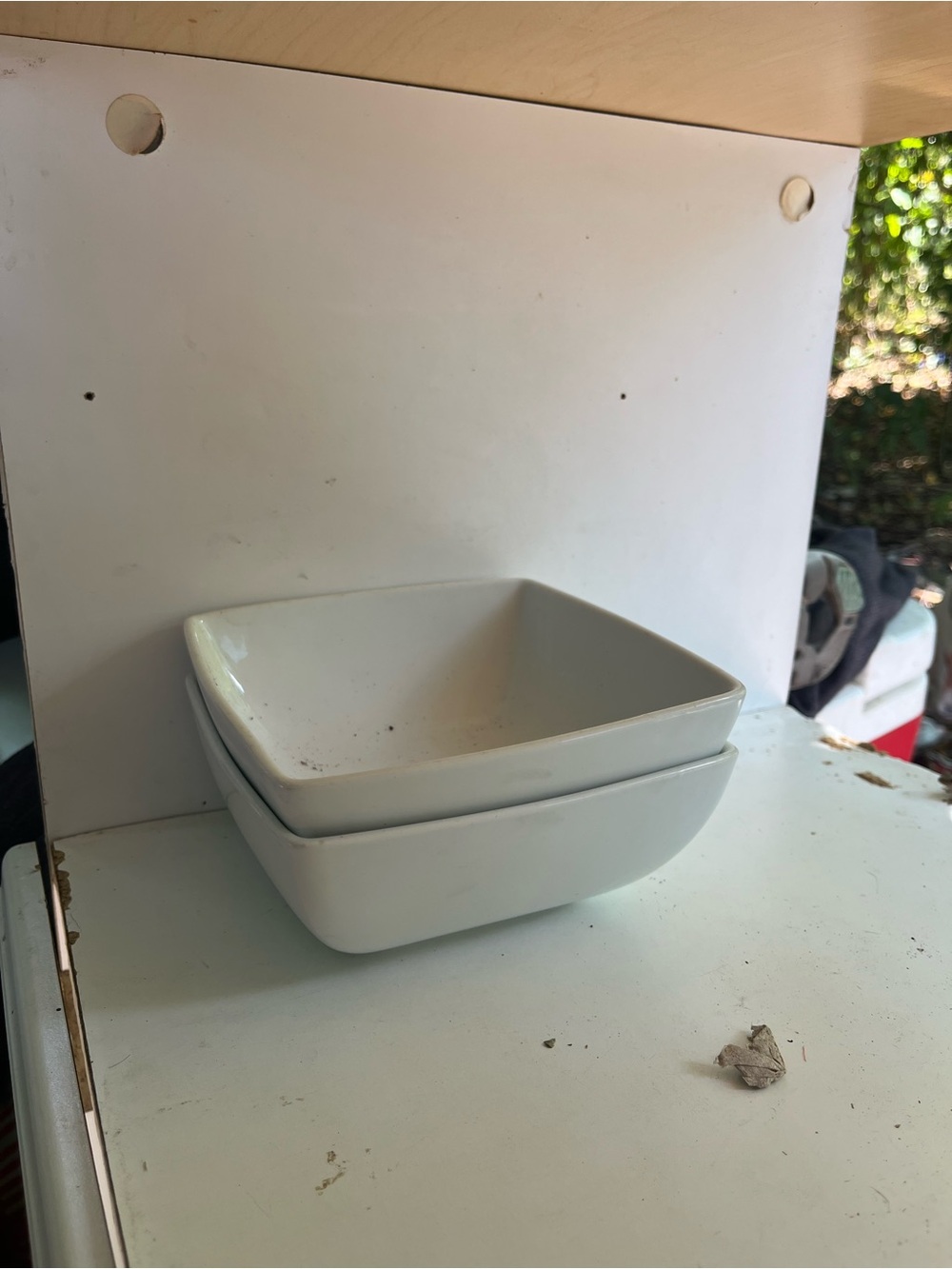 Glass square bowls